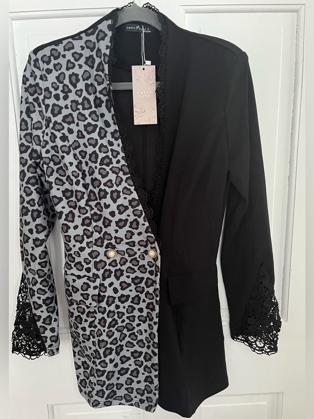 Emery Rose Blazer Jacket size Small New with tag blue-gray/ black